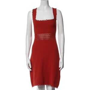Rebecca Taylor Red Sleeveless Crochet Mini Dress